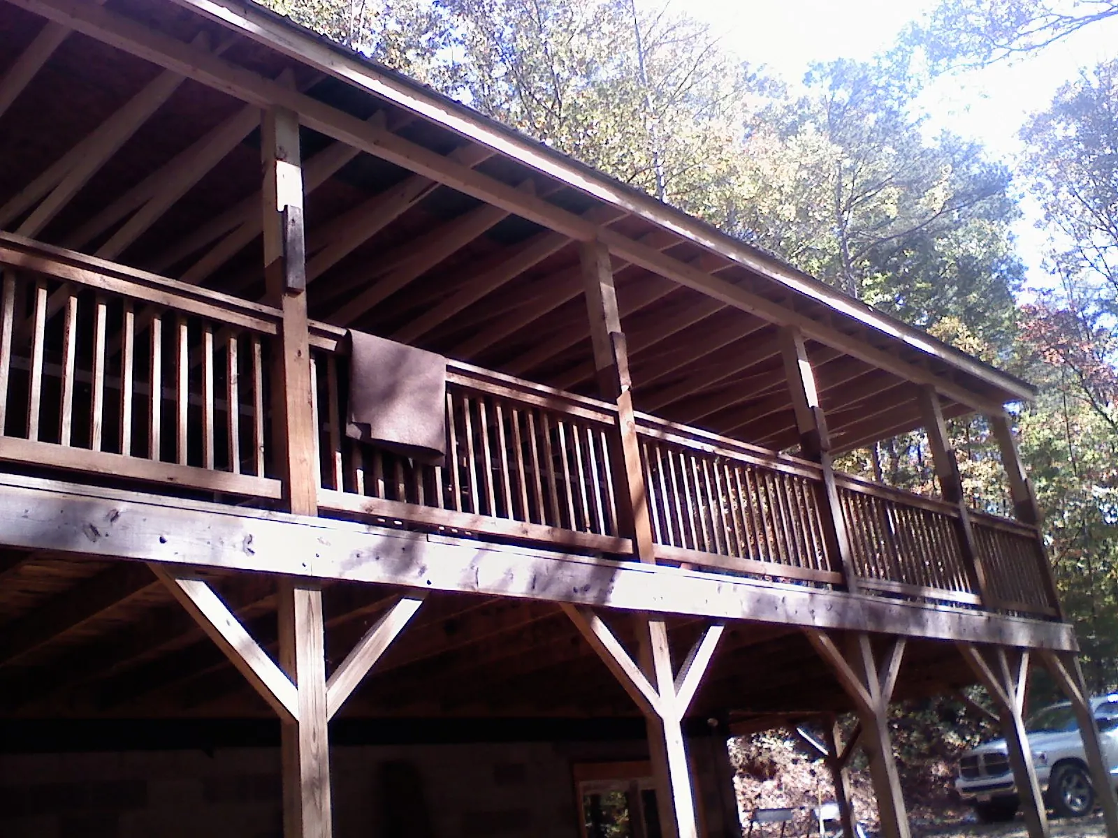 Timber framing under a new elevated porch and deck — Roof Leak Repair in Chardon by Roofing Brothers